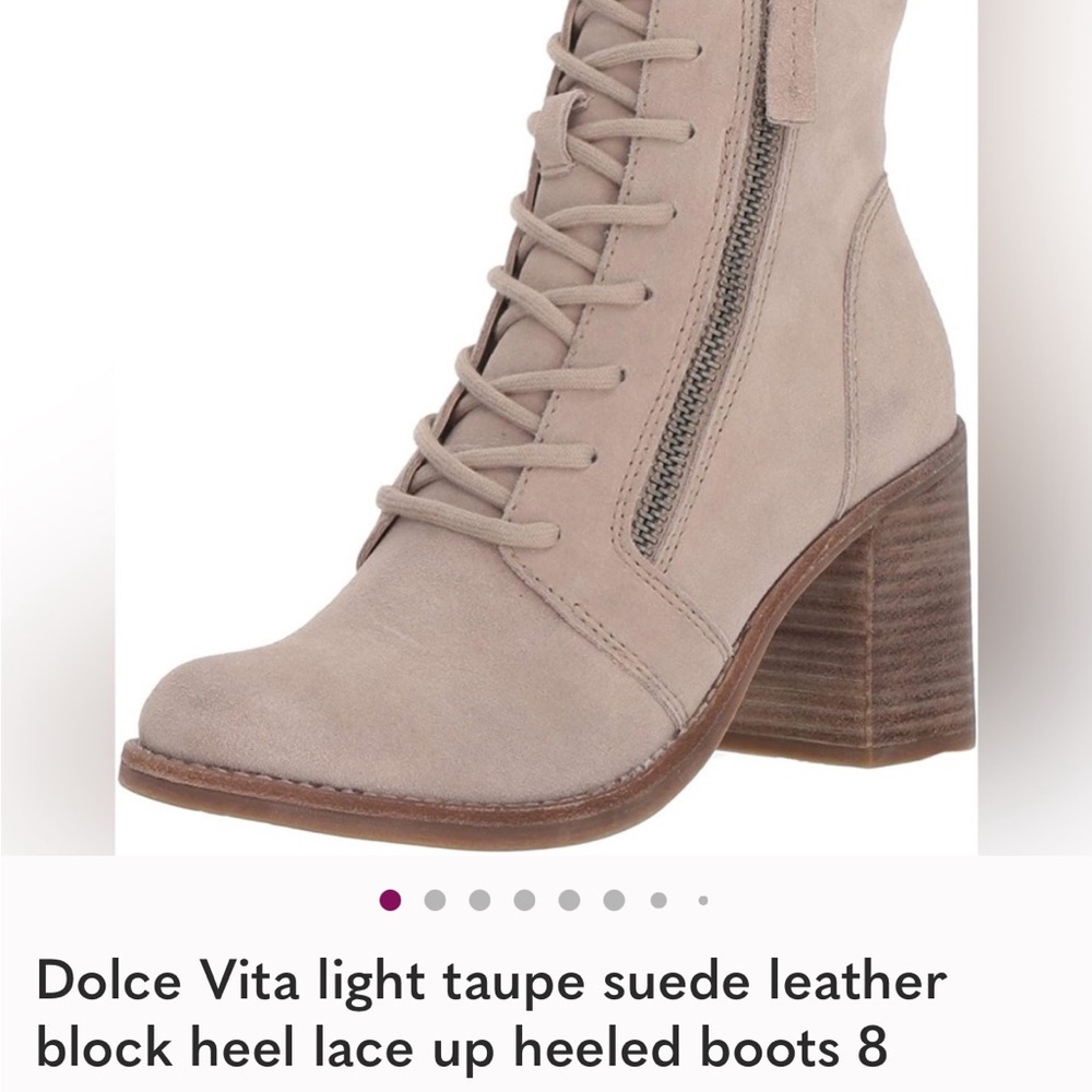 Dolce Vita Light Taupe Suede Lace-Up Booties Sz 8 Brand New